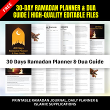 30-Day Ramadan Planner & Dua Guide | Printable Ramadan Journal, Daily Planner & Islamic Supplications | High-Quality Editable Files