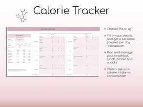 All-in-One Weight Loss & Fitness Tracker | Google Sheets Calorie & Workout Planner | Digital Habit, Meal & Body Measurement Tracker | Health & Fitness Spreadsheet