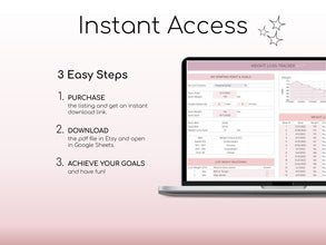 All-in-One Weight Loss & Fitness Tracker | Google Sheets Calorie & Workout Planner | Digital Habit, Meal & Body Measurement Tracker | Health & Fitness Spreadsheet