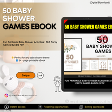 50 Baby Shower Games eBook | Fun Printable Baby Shower Activities | PLR Party Games Bundle PDF