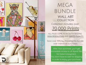 70,000+ Wall Art Bundle | Digital Printable Posters | Vintage, Abstract, Boho, Aesthetic, Travel, Floral, Pop Art Prints | 300 DPI Instant Download